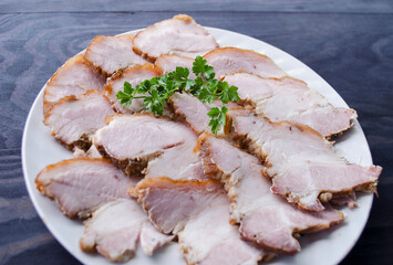 Traditional Sliced Honey Glazed Ham Ready for the Holidays