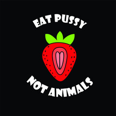 eat pussy not animals art vegan lgbt feminist full color mug Design vector illustration