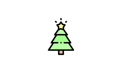 Christmas Tree Vector Silhouette