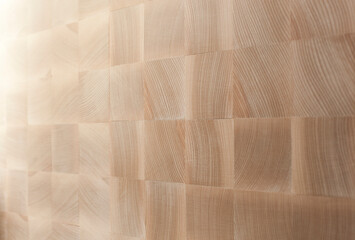 Wooden floor made from end grain. End wood. Wood mosaic surface. End Grain. Face Grain. Holzboden aus Stirnholz, Holzwürfel. Holz Mosaik Oberfläche.	