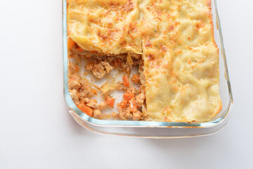 lasagna in a pan