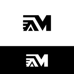 Modern Letter Initial Am Monogram Logo.