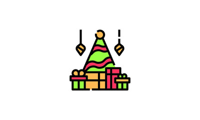 Fototapeta premium Christmas Tree Vector Silhouette