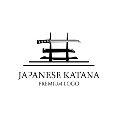 traditional katana for japanese logo minimalist vector icon illustration design