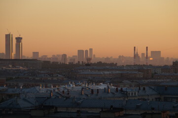 Fototapeta premium sunset over city