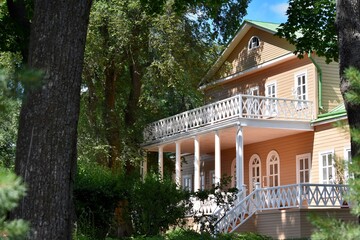 view of the manor house in the estate of Tarkhany grandmother of the poet Lermontov Russia