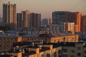 sunset over the city