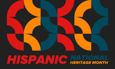 National Hispanic Heritage Month in September and October. Hispanic and Latino Americans culture. Celebrate annual in United States. Poster, card, banner and background. Vector illustration
