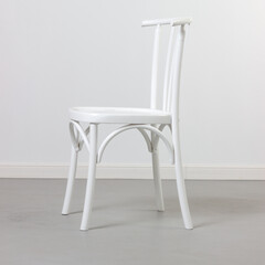 white wooden chair on a light background