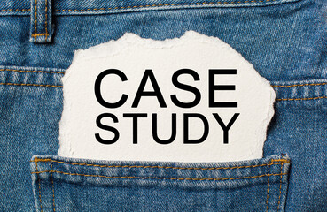 Case Study on torn paper background on jeans study and education concept