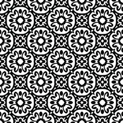  floral seamless pattern background.Geometric ornament for wallpapers and backgrounds. Black and white pattern. 