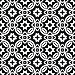 floral seamless pattern background.Geometric ornament for wallpapers and backgrounds. Black and white 

pattern. 
