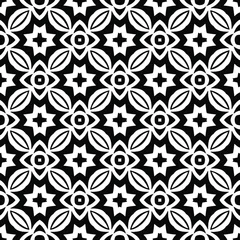 Tafelkleed floral seamless pattern background.Geometric ornament for wallpapers and backgrounds. Black and white   pattern.   © t2k4