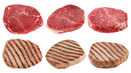 beef steak, meat, isolated on white background, clipping path, full depth of field