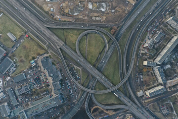 City traffic from above