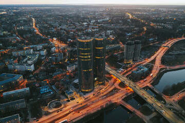 Bird's-eye view of the city