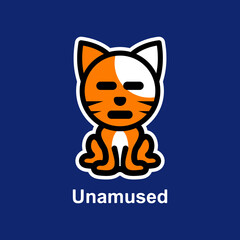 Simple Mascot Vector Logo Design of Cat with expression