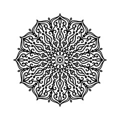 Round mandala pattern, great for design materials, textiles, posters, tattoos