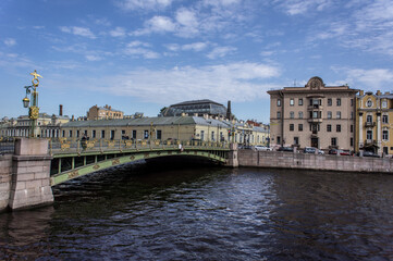 Rivers and canals of St. Petersburg, Russia.