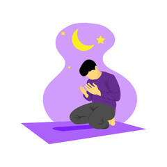 flat illustration of a man praying