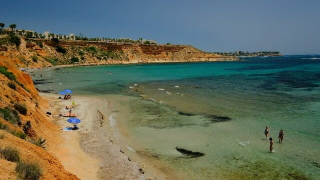 Summer in Spain, Mediterranean Sea and Beaches Campoamor and Cabo Roig, Orihuela Costa, Alicante south