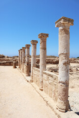 Typical Mediterranean style ancient Roman empirical temple architecture ruins