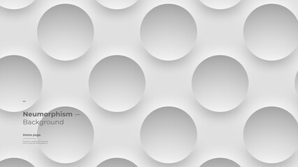 Abstract Background, Homepage, Landing page, Wallpaper Designs. Monochrome illustration. 3d geometric shapes. Decorative neumorphism backdrop.