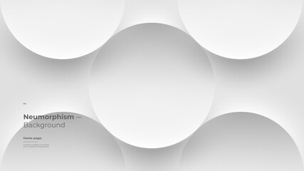 Abstract Background, Homepage, Landing page, Wallpaper Designs. Monochrome illustration. 3d geometric shapes. Decorative neumorphism backdrop.