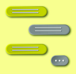 3d Chat bubble in yellow and gray colors. Talk, dialogue, messenger or online support concept