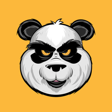 angry panda bear cartoon illustration