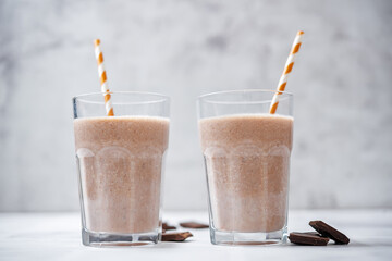 Chocolate milkshake in a glass