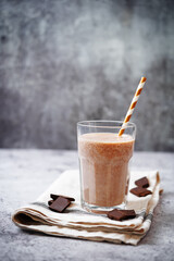 Chocolate milkshake in a glass