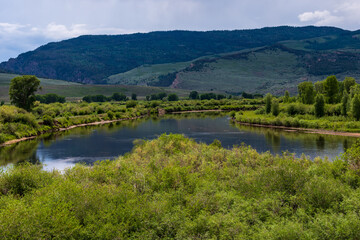 Fototapeta na wymiar Confluence of Blue River and Colorado River