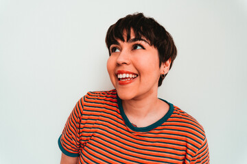 portrait of a smiling woman with short hair