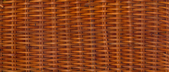 Rattan wicker texture with handmade traditional and dry branches, wicker brown texture background