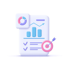 Project task management and effective time planning tools. Project development icon. 3d vector illustration.