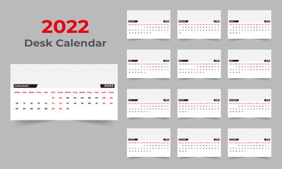Creative desk calendar design 2022 template