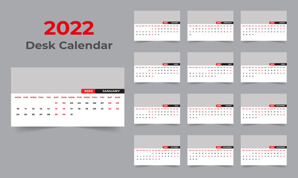 Creative desk calendar design 2022 template