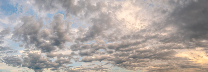 Natural background of the colorful panorama sky, During the time sunrise and sunset