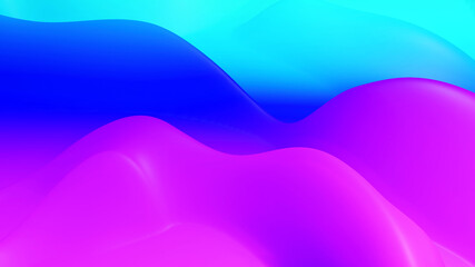 3d render. abstract fantastic background, liquid gradient of paint with internal glow forms hills or peaks like landscape in subsurface scattering material, mat color transitions. Blue purple