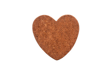 Chocolate cookies in the shape of a heart on a white background.Cookies in the form of a heart top view.