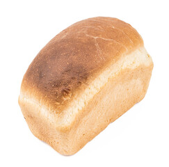 fresh wheat loaf isolated on white background. bread brick cut out