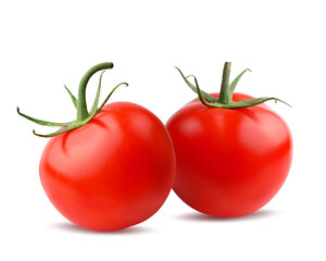 Tomatoes isolated on white background with clipping path