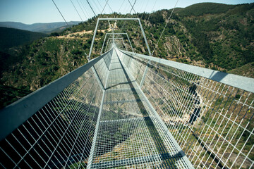 Arouca 516 suspension bridge in the municipality of Arouca, Nord of Portugal.
