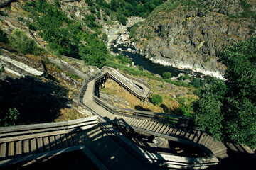 View of the Paiva walkways along the River Paiva, Portugal.