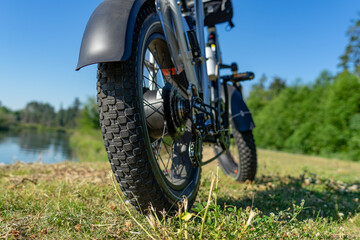 Fat Tire eBike on Grass Covered Trail