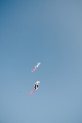 Silver number 16 birthday balloons against a bright blue sky. Balloons and number 16 of birthday balloons. flying of colorful balloons