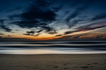 sunset over the beach