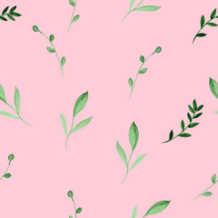 Seamless pattern with flowers and leaves. Hand-drawn . Floral pattern for wallpaper or fabric. Flowers and leaves. Texture background.