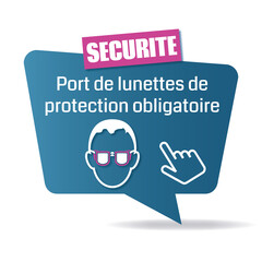 Logo port de lunettes de protection obligatoire. - obrazy, fototapety, plakaty